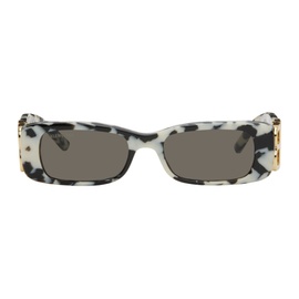 발렌시아가 Balenciaga Tortoiseshell Dynasty Rectangle Sunglasses 242342F005044