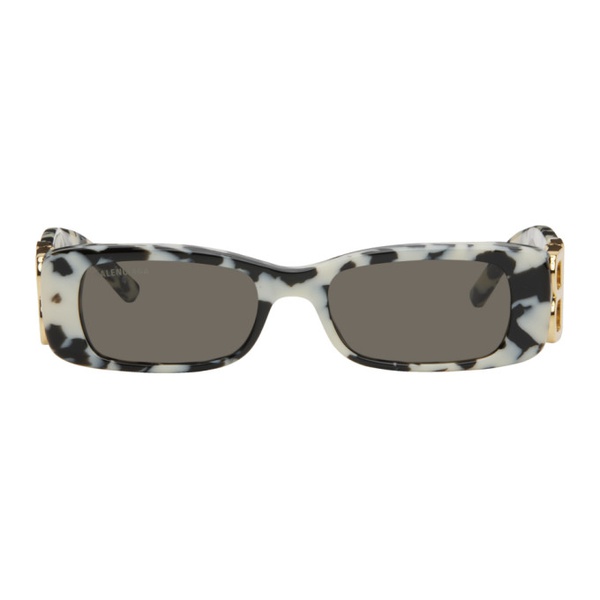 발렌시아가 발렌시아가 Balenciaga Tortoiseshell Dynasty Rectangle Sunglasses 242342F005044