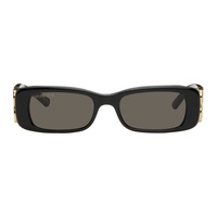 발렌시아가 Balenciaga Black Dynasty Rectangle Sunglasses 242342F005045