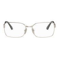 발렌시아가 Balenciaga Silver Rectangular Glasses 242342M133005
