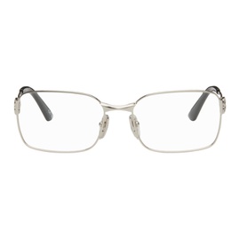 발렌시아가 Balenciaga Silver Rectangular Glasses 242342M133005