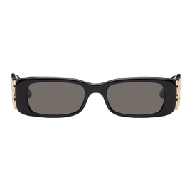 발렌시아가 Balenciaga Black Dynasty Rectangle Sunglasses 242342M134013