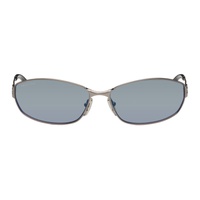 발렌시아가 Balenciaga Gunmetal Rectangular Sunglasses 242342M134018