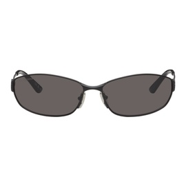 발렌시아가 Balenciaga Black Mercury Oval Sunglasses 242342M134019