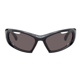 발렌시아가 Balenciaga Black Dynamo Rectangle Sunglasses 242342M134026