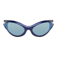 발렌시아가 Balenciaga Blue Dynamo Round Sunglasses 242342M134027
