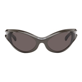 발렌시아가 Balenciaga Gray Dynamo Round Sunglasses 242342M134028