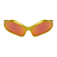 발렌시아가 Balenciaga Yellow Fennec Oval Sunglasses 242342M134033