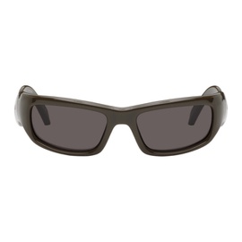 발렌시아가 Balenciaga Brown Hamptons Rectangle Sunglasses 242342M134058