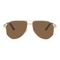 Gold Santos De Cartier Pilot Metal Sunglasses 242346F005005