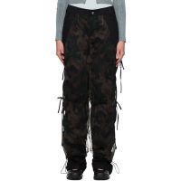 Andersson Bell Black Camouflage Mesh Layered Tying Trousers 242375F087000