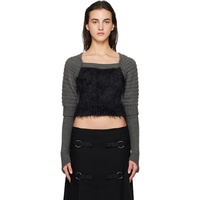 Andersson Bell Gray & Black Furry Chunky Knit Sweater 242375F096001