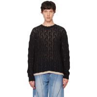 Andersson Bell Black Two-Tone Wave Sweater 242375M201016