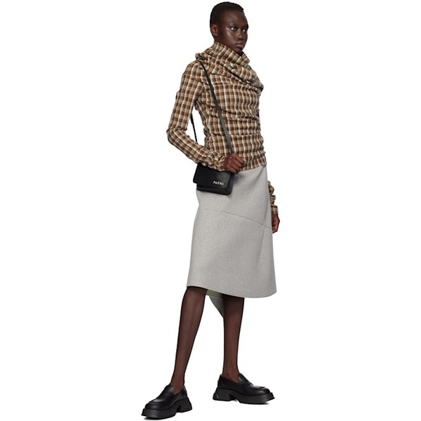 마르니 Marni Black Leather Platform Sole Loafers 242379F121005