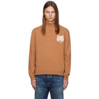 Maison Kitsune Tan Fox Head Intarsia Turtleneck 242389M205002