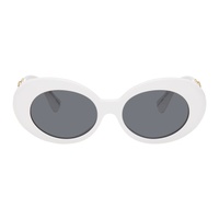 베르사체 Versace White Medusa Biggie Oval Sunglasses 242404F005064