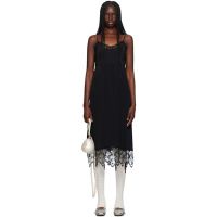 Simone Rocha Black Deep Lace Trim Slip Dress 242405F054008