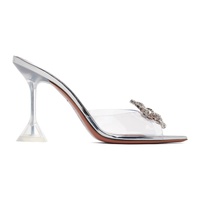 아미나 무아디 Amina Muaddi Transparent Rosie Glass Slipper Heeled Sandals 242415F125003