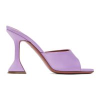 Amina Muaddi Purple Lupita Slipper Heeled Sandals 242415F125006