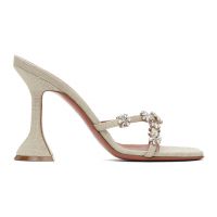 Amina Muaddi Beige Lily Slipper 95 Heeled Sandals 242415F125010