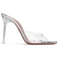 Amina Muaddi Transparent Alexa Glass 60 Heeled Sandals 242415F125021