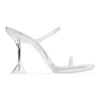 Amina Muaddi Transparent Brito Slipper Heeled Sandals 242415F125054