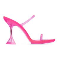 Amina Muaddi Pink Brito Slipper Heeled Sandals 242415F125055