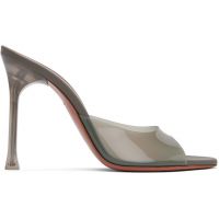 Amina Muaddi Gray Alexa Glass Slipper 105 Heeled Sandals 242415F125073