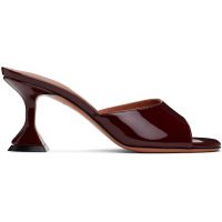 Amina Muaddi Burgundy Lupita Slipper 70 Heeled Sandals 242415F125077