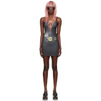 Im Sorry by Petra Collins SSENSE Exclusive Black Mimi Wade Edition Trompe LOeil Minidress 242437F052000