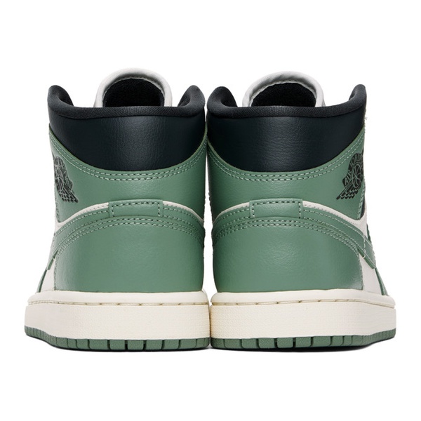 나이키 나이키 조던 Nike Jordan Green & White Air Jordan 1 Mid Sneakers 242445F127007