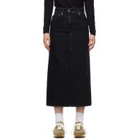 Loulou de Saison Black Rona Denim Midi Skirt 242473F092001