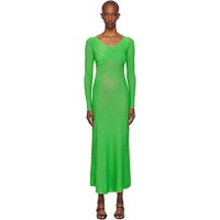 Isa Boulder Green Sweetheart Long Sleeve Maxi Dress 242541F055004