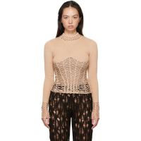 Isa Boulder Beige Half-Seen Long Sleeve T-Shirt 242541F096003