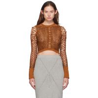 Isa Boulder Orange Armor Chain Crop Long Sleeve T-Shirt 242541F096010