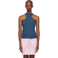 Isa Boulder Blue Lily Halter Neck Tank Top 242541F099001