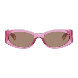 자크뮈스 JACQUEMUS SSENSE Exclusive Pink Les Lunettes Ovalo Sunglasses 242553F005000