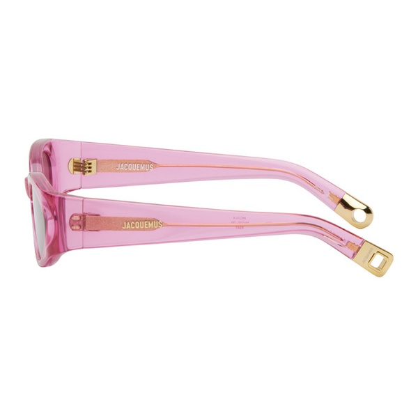  자크뮈스 JACQUEMUS SSENSE Exclusive Pink Les Lunettes Ovalo Sunglasses 242553F005000