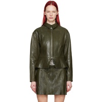 팔로마울 Paloma Wool Green Fabia Leather Jacket 242648F064000
