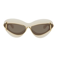 로에베 LOEWE 오프화이트 Off-White & Gold Double Frame Sunglasses 242677F005003