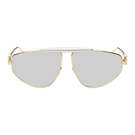 로에베 LOEWE Gold & Silver Spoiler New Aviator Sunglasses 242677F005009