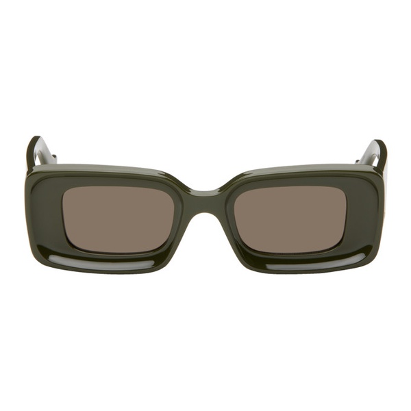 로에베 로에베 LOEWE Green Anagram Rectangular Sunglasses 242677F005027