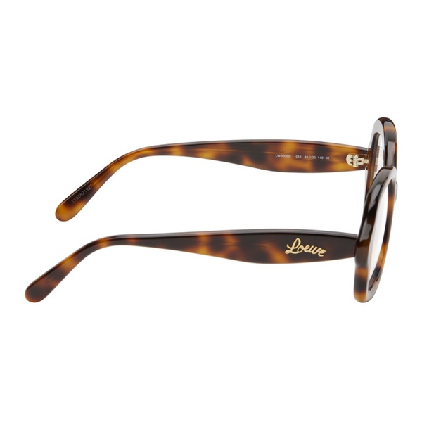 로에베 로에베 LOEWE Tortoiseshell Curvy Glasses 242677M133004
