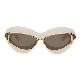 로에베 LOEWE 오프화이트 Off-White & Gold Double Frame Sunglasses 242677M134012
