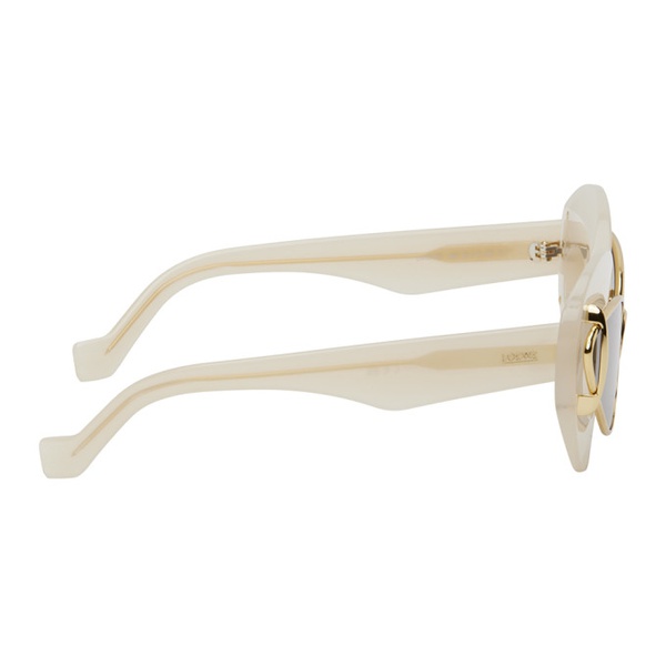 로에베 로에베 LOEWE 오프화이트 Off-White & Gold Double Frame Sunglasses 242677M134012