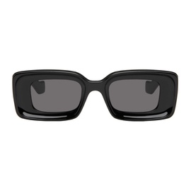 로에베 LOEWE Black Rectangular Acetate Sunglasses 242677M134027