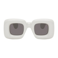 로에베 LOEWE White Inflated Rectangular Sunglasses 242677M134029
