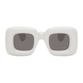 로에베 LOEWE White Inflated Rectangular Sunglasses 242677M134029