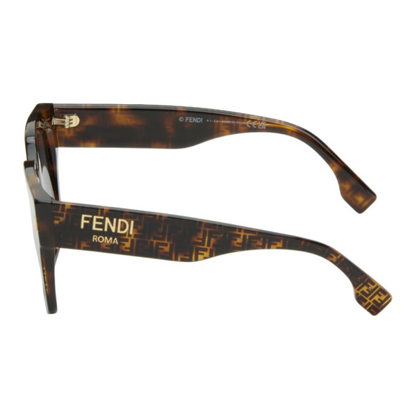 펜디 펜디 Fendi Brown Roma Sunglasses 242693F005001