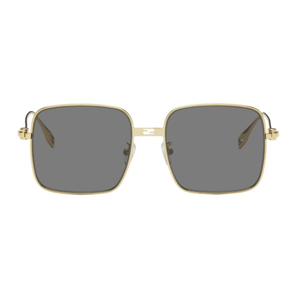 펜디 펜디 Fendi Gold Baguette Sunglasses 242693F005007